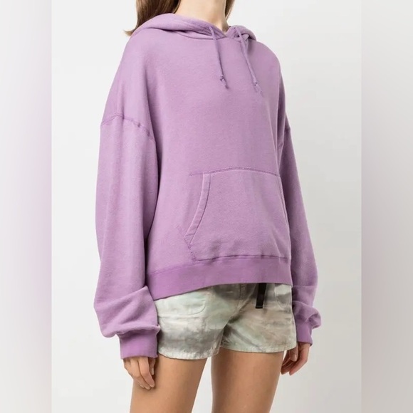 John Elliott Purple Cropped Vintage Fleece Hoodie Size 2 = Medium - Picture 2 of 16